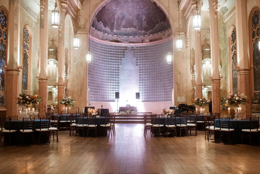 Empty wedding venue filmed by Genuine Collective Films, luxury wedding videographers