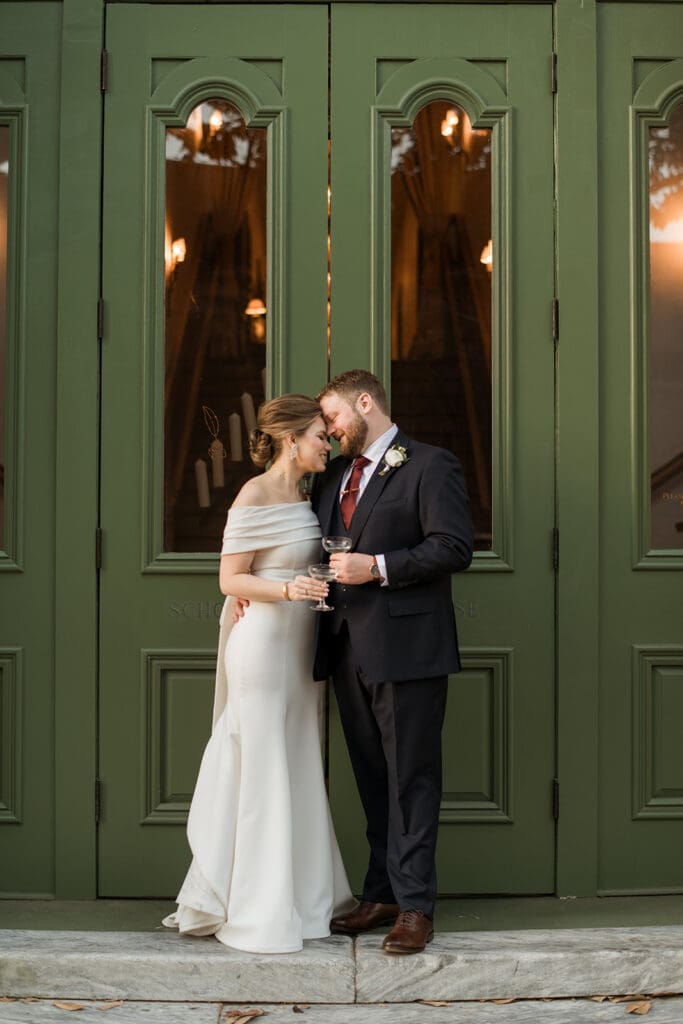 Bride and groom portrait captured by a luxury wedding videographer in New Orleans