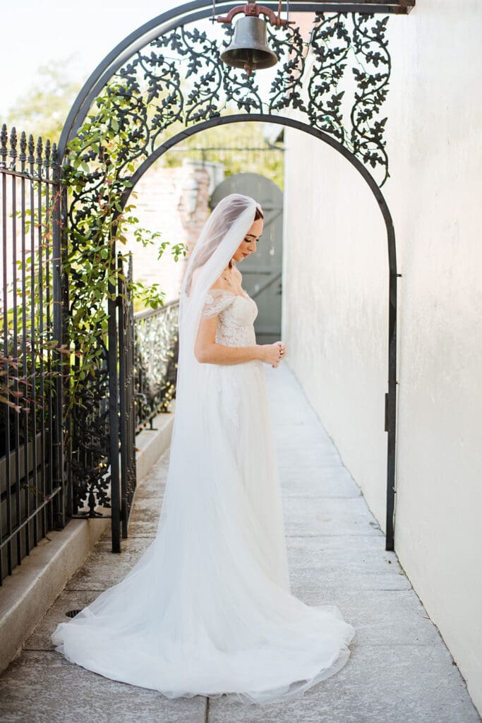 Luxury wedding videographer New Orleans capturing bridal portraits